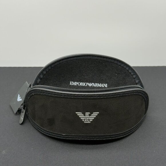 New Emporio Armani Eyeglasses Sunglasses Soft Case Black Zipper w/ Cloth - Picture 2 of 7